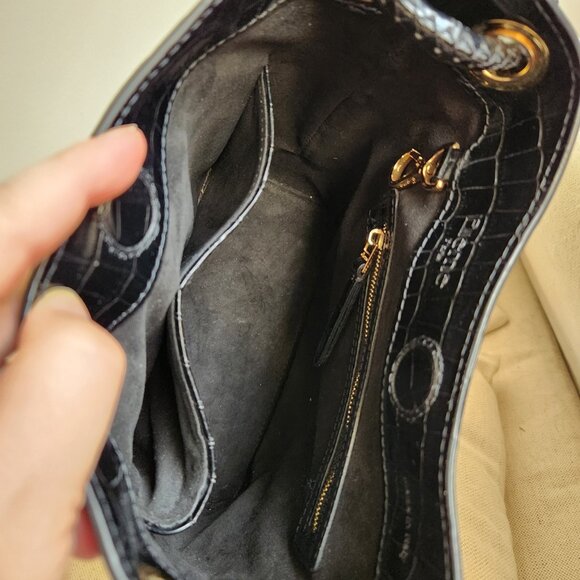 Elleme Paris “Vosges” Croc-Embossed Patent Leather Bucket Bag - EUC - Picture 5 of 15